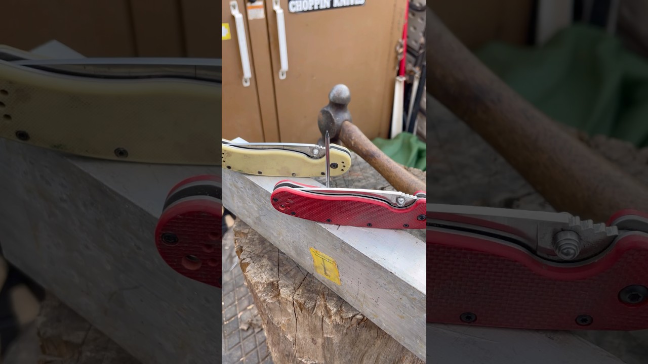 Ontario Rat 1 s35vn против nail #shorts #knifestuffwedo #ontario #knifetest #fail