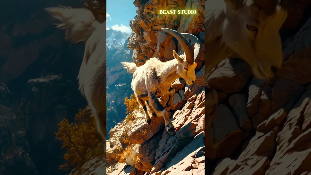 Goat Running Down and Up a Cliff: Slow-Motion Majesty 🐐⛰️✨