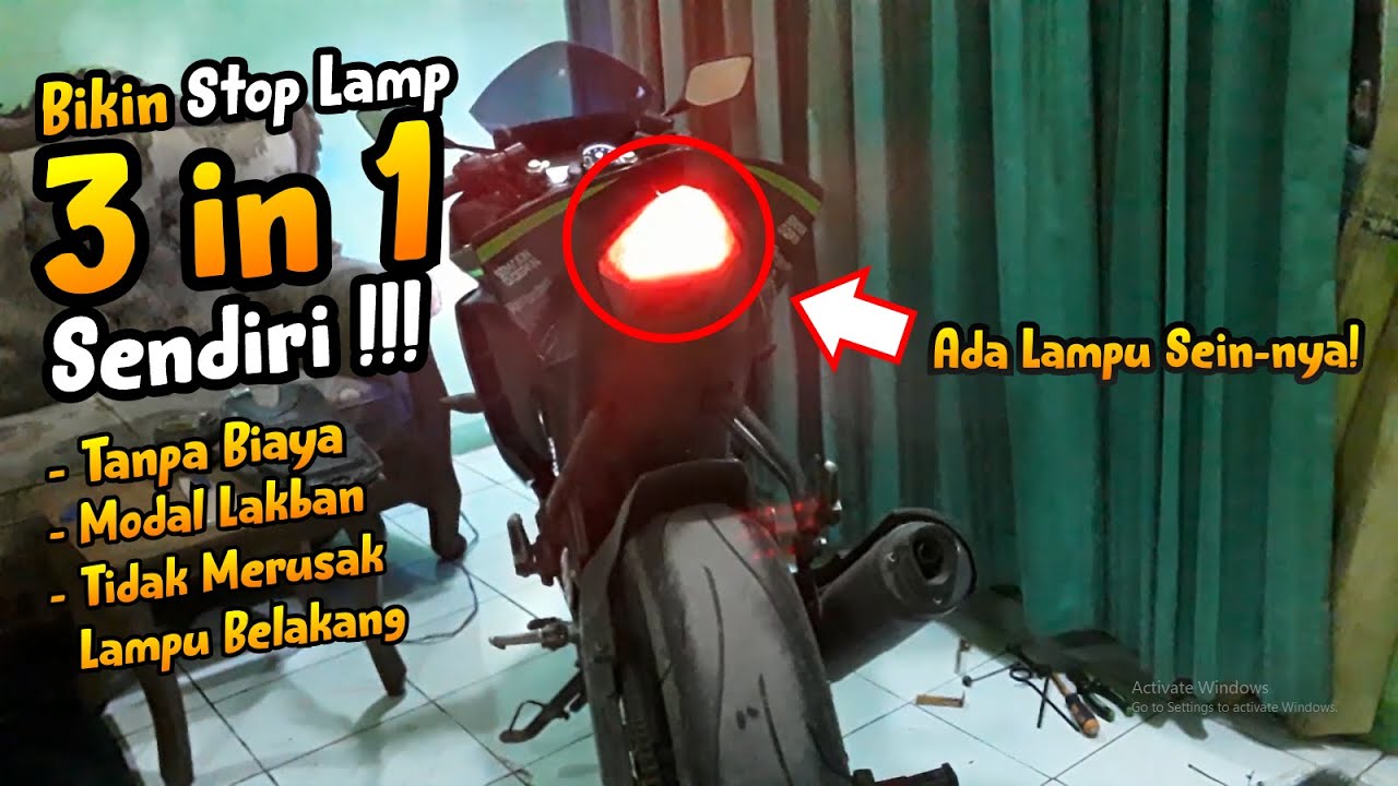 Tutorial Membuat Lampu Stop Lamp 3 in 1 di Yamaha R15 V2 #yamaha #r15v2