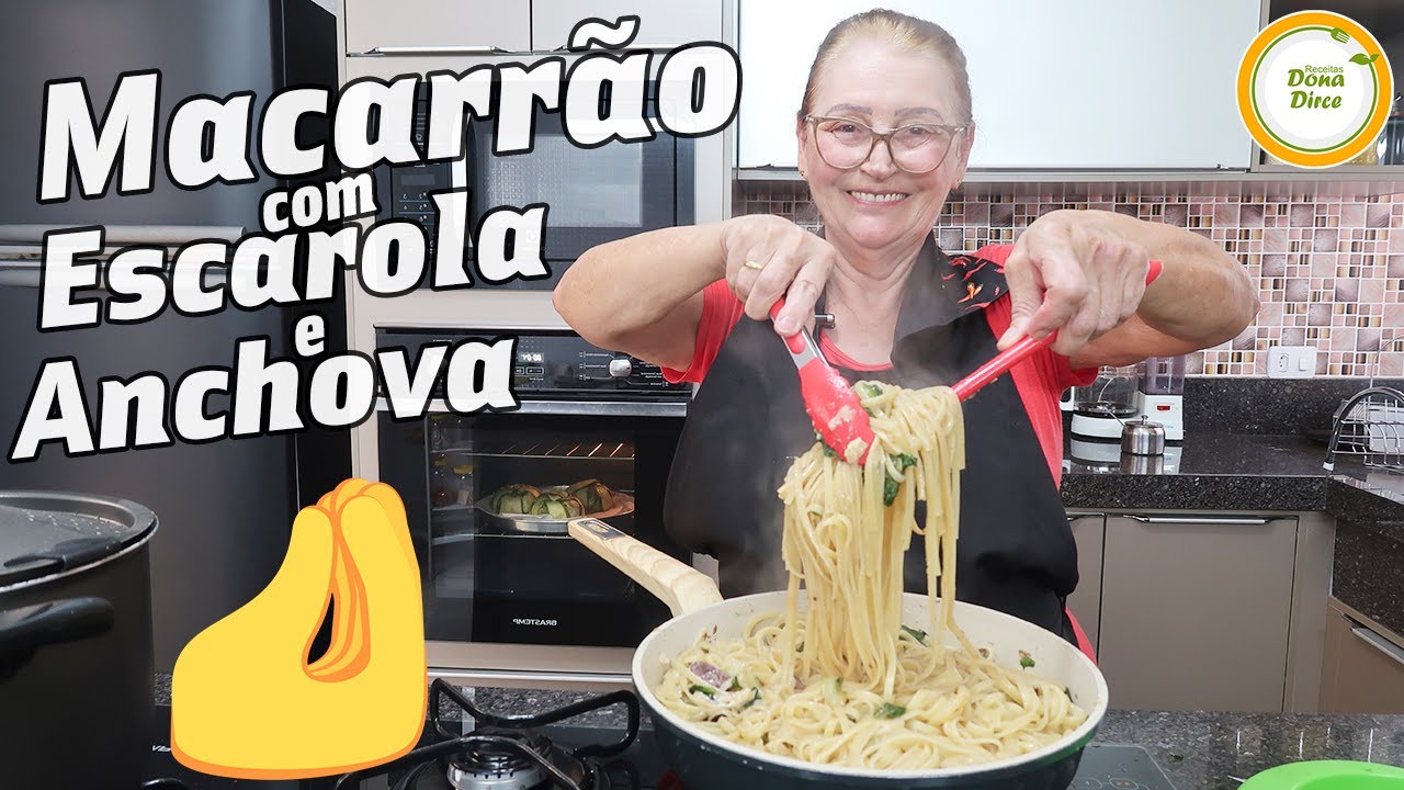 GOSTA DE MACARRONADA COM PEIXE ? | MACARRÃO ESCAROLA E ANCHOVA | MACARRÃO COM VERDURA E PEIXE #807