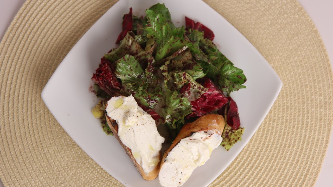 Winter Greens Salad w/ Ricotta Bruschetta - Laura Vitale - Laura in the Kitchen Episode 512