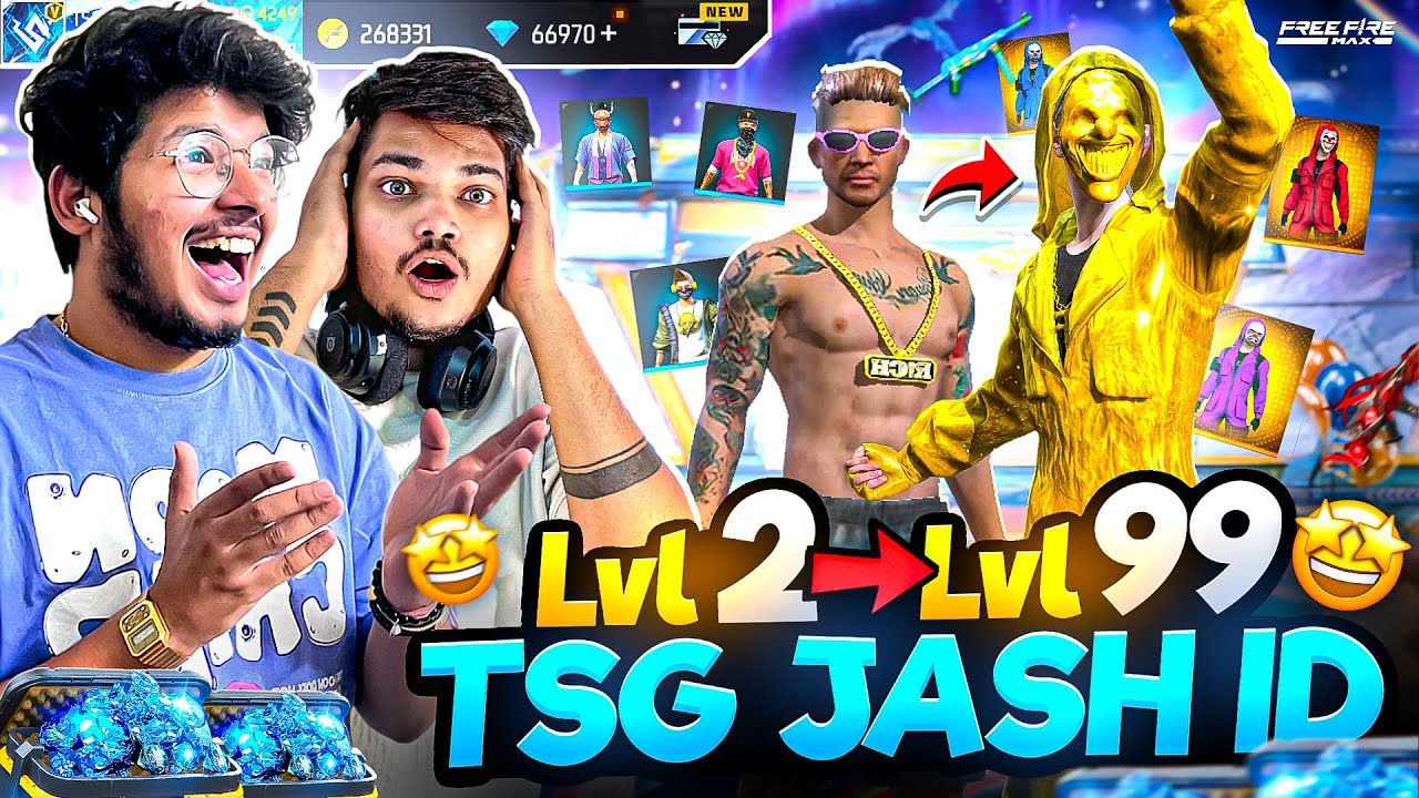 TSG Jash New Lvl 2 To Lvl 99😍 | i Got Golden Criminal in 9999 Diamonds - Free Fire