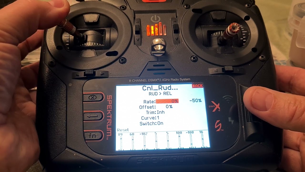 RES 2m glider V Tail setup on a Spektrum NX8.