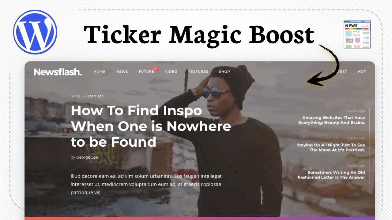 Как добавить новостную ленту в WordPress (информационный слайд)