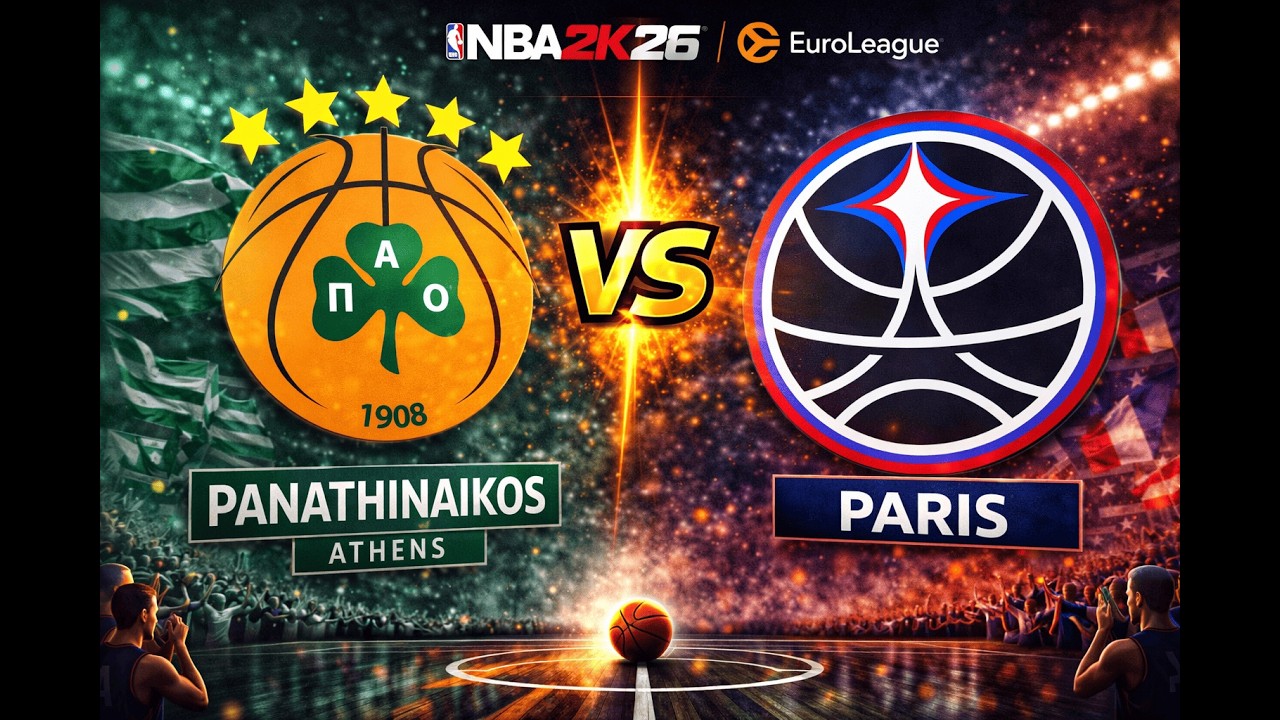 [TURKISH AIRLINES EUROLEAGUE 2025/2026] Panathinaikos AKTOR Athens vs Paris Basketball - NBA2K26