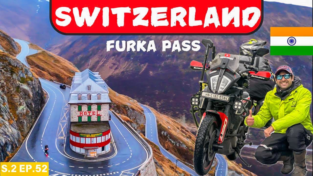 Indian Biker at Furka Pass, Switzerland 🇨🇭This Route is Incredible | India to Switzerland | Ep 52