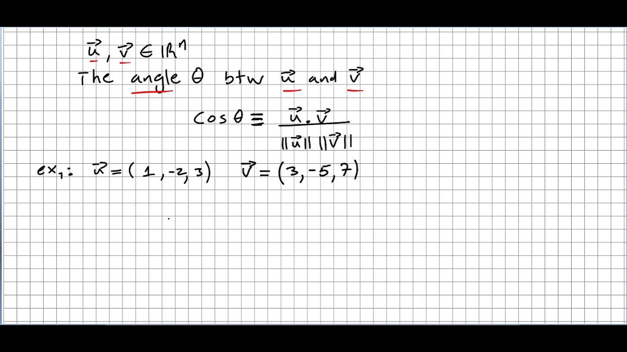 Linear Algebra 36,  Angle Between Vectors
