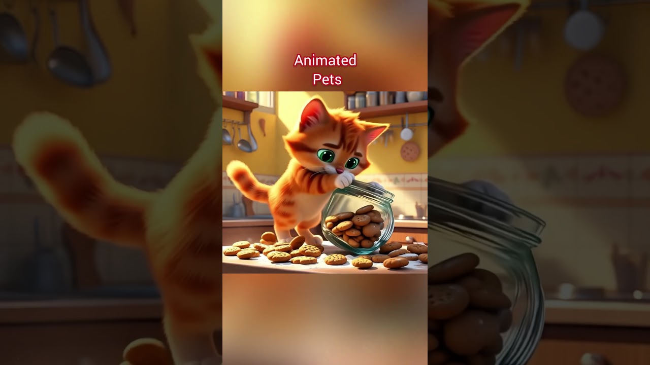 The cat drops the cookies jar😝😮‍💨 || Animated pets ||