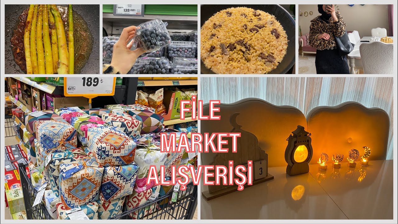 FİLE MARKET ALIŞVERIŞI⁉️PİLAVI BÖYLE DENEYİN⁉️ALDIĞIM ETEĞİ SONUNDA GİYDİM❌İFTAR MENÜSÜ
