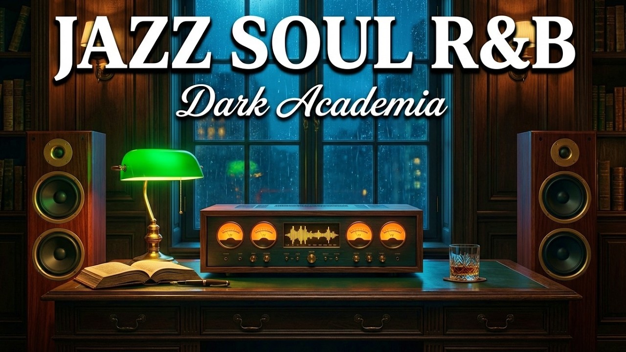 Smooth Jazz & Soulful R&B – Dark Academia Rainy Night for Deep Focus & Study