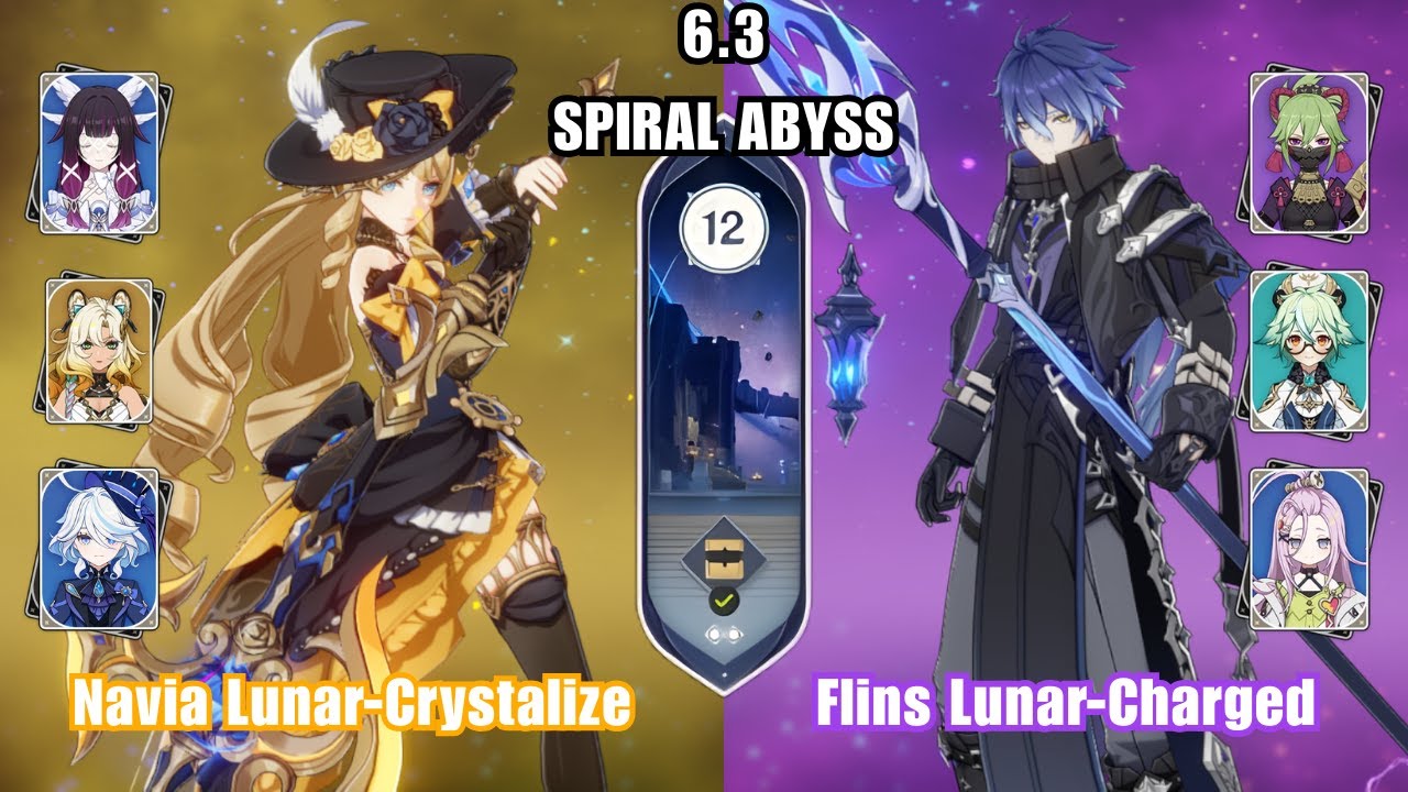 C0 Navia Lunar Crystalized & C1 Flins Lunar Charged | 6.3 Spiral Abyss | Genshin Impact
