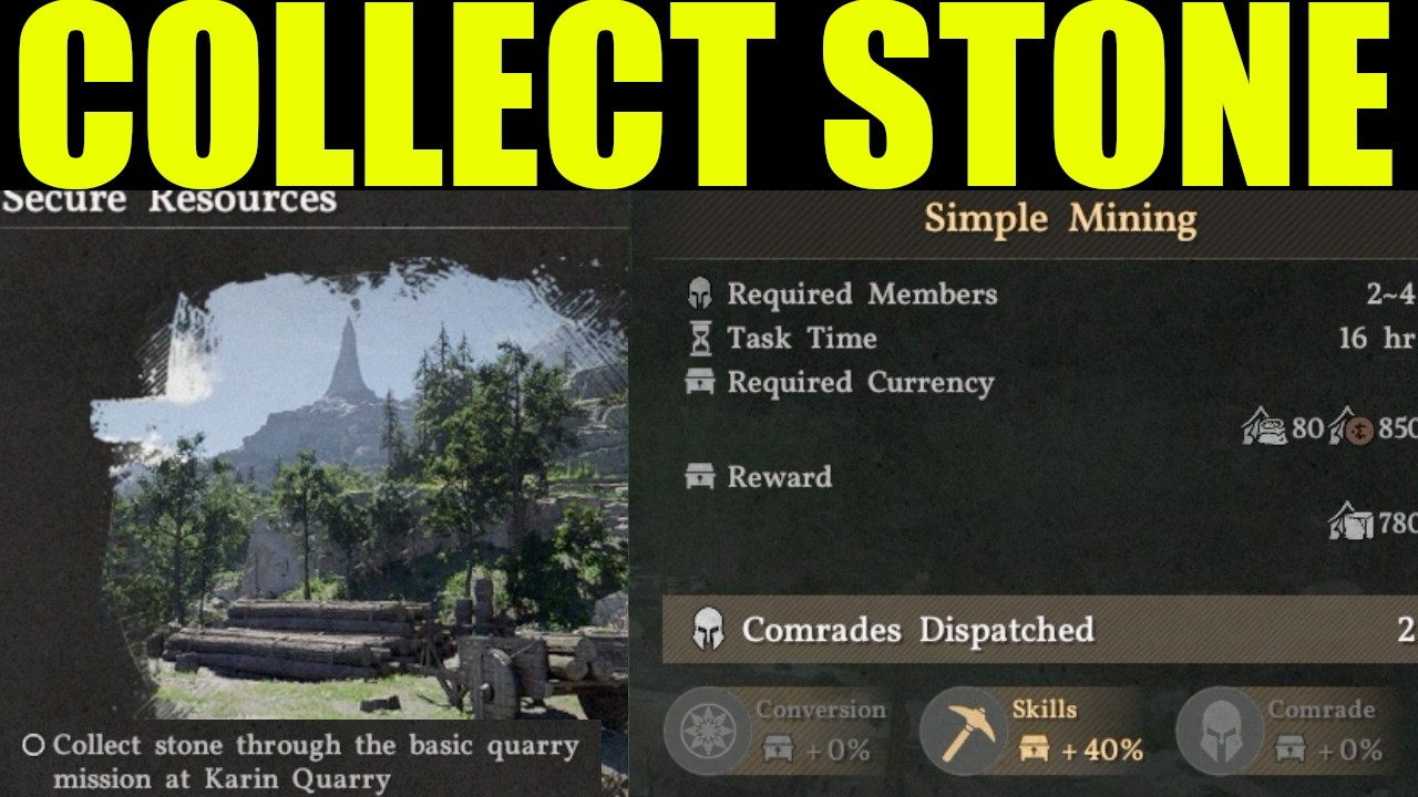 Crimson desert - how to collect stone through basic quarry mission at Karin Quarry | secure Resource