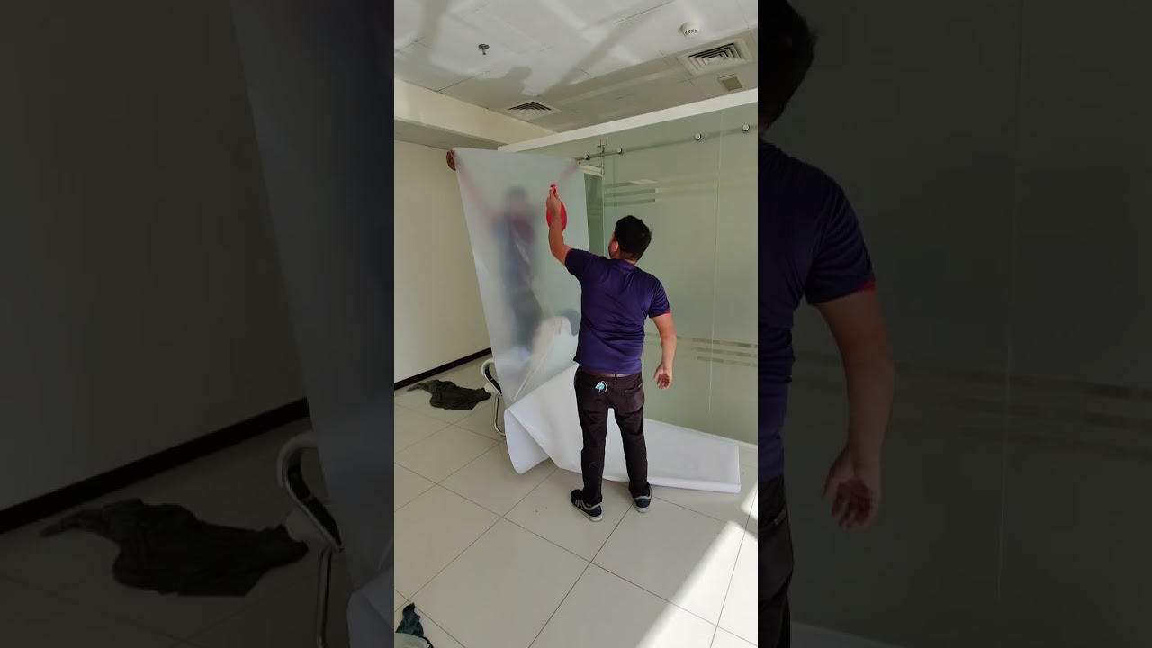 How To Apply Frosted Privacy Film | Frosting @Dubai #frosted #privacy #viral #viralshorts #ytshorts