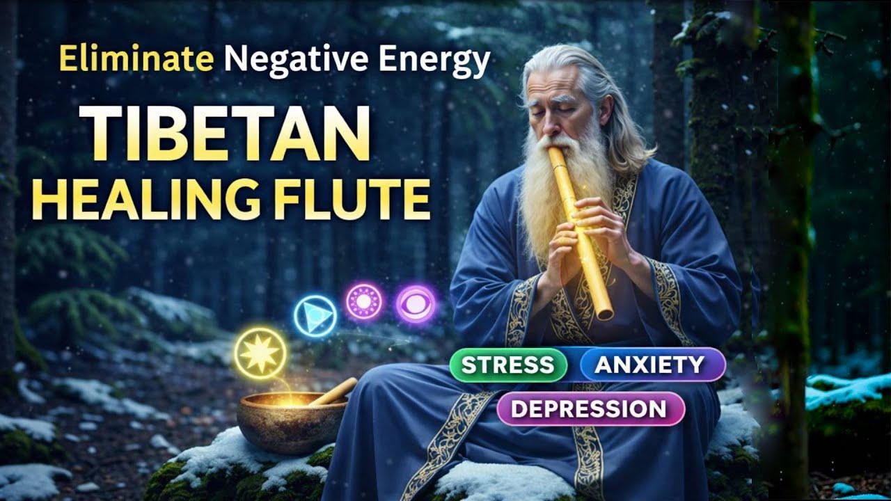 Eliminates All Negative Energy, Tibetan Healing Flute, Healing Stress, Anxiety, Depression