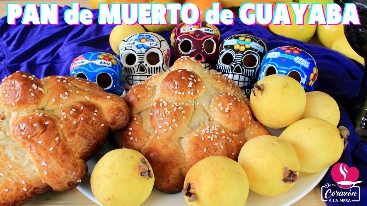 💀Cómo hacer HOJALDRAS Pan de MUERTO de Guayaba🍋