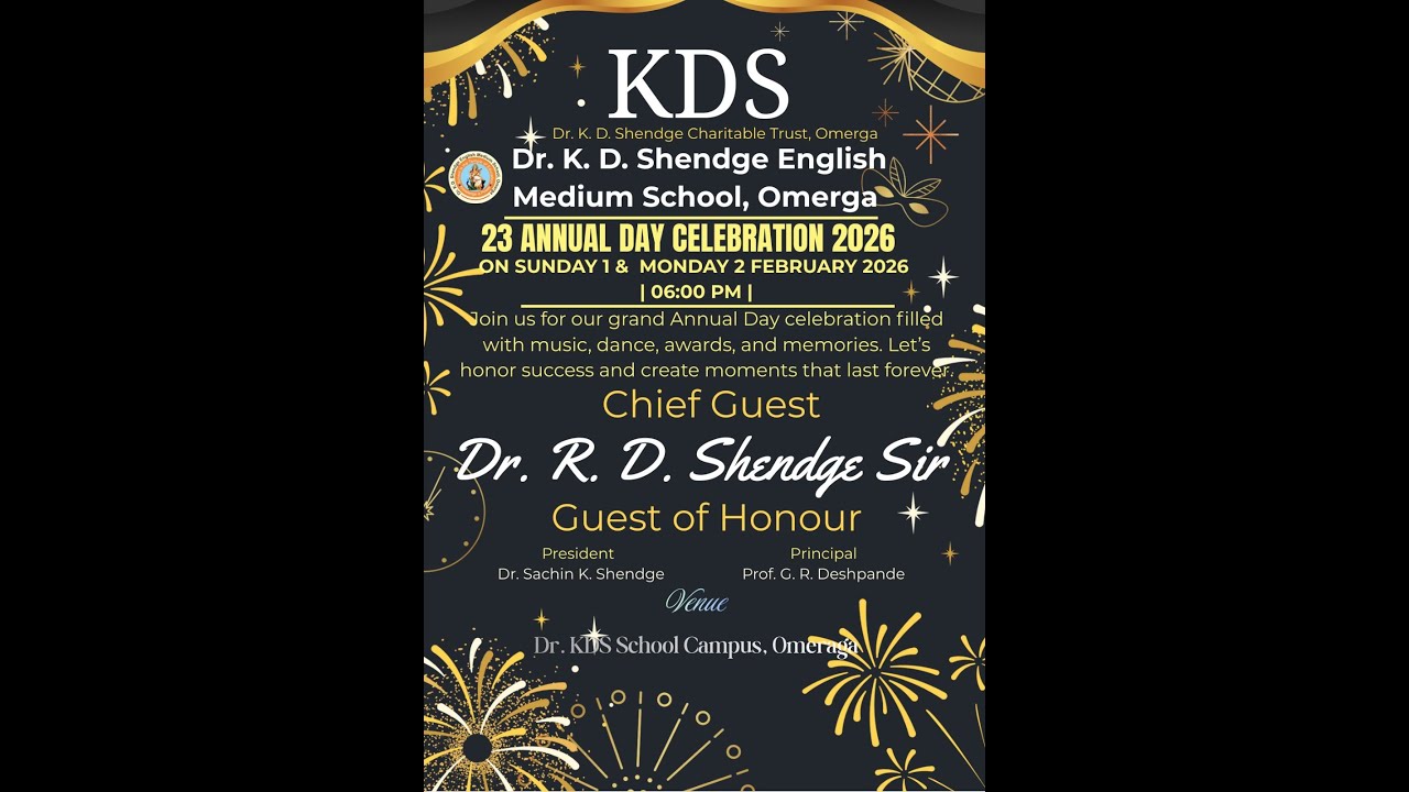DR K D SHENDGE ENGLISH MEDIUM SCHOOL - 2026 | OMERGA  ANNUAL DAY-1
