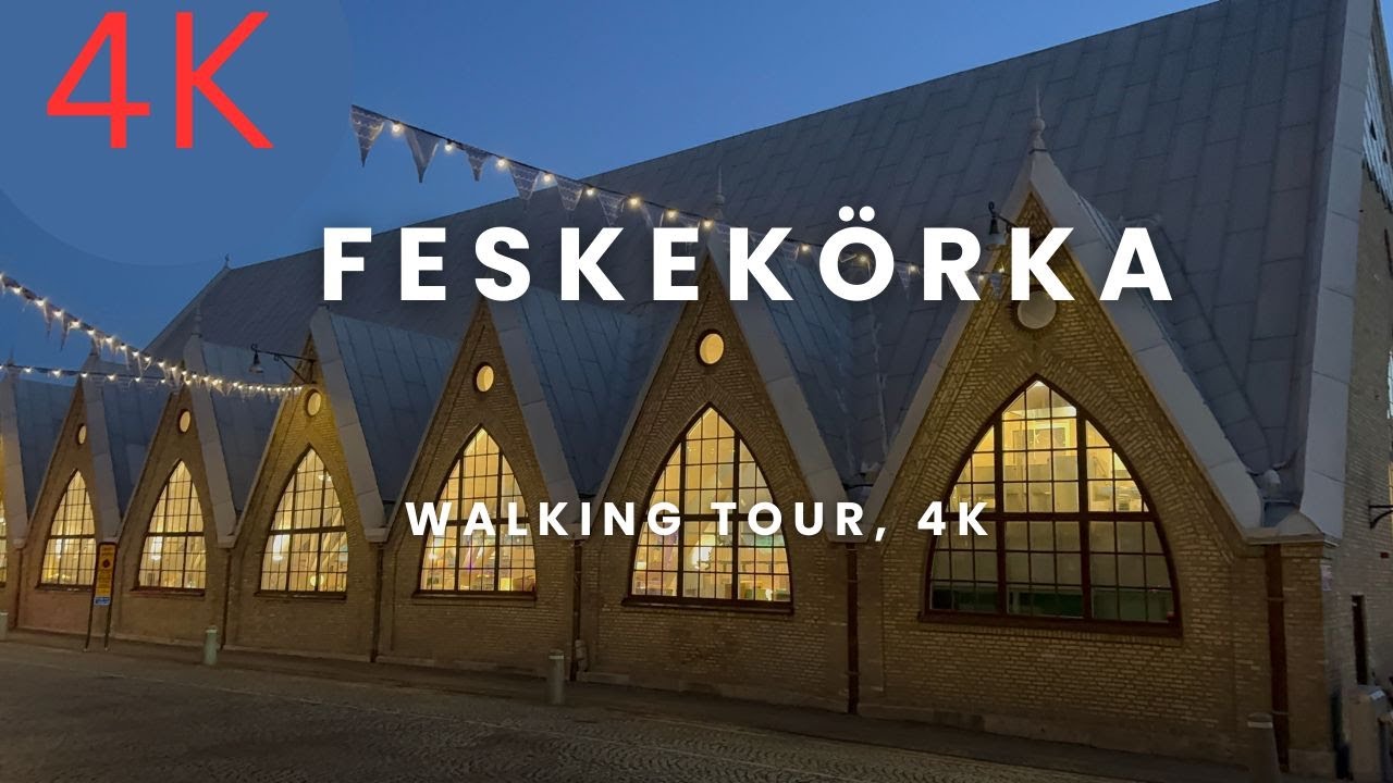 4K Walking Tour of Feskekörka, Gothenburg at Night | A Peaceful  Stroll Through the Fish Market