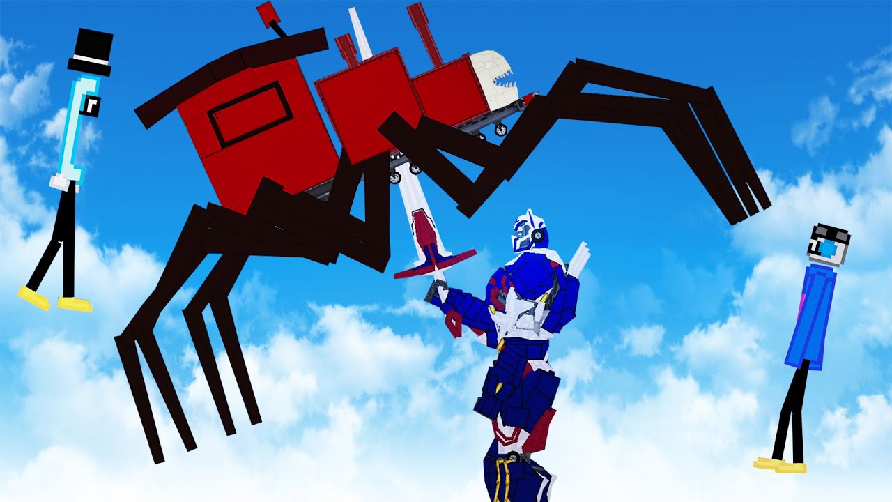 We Battle Choo-Choo Charles and Optimus Prime and Ruin Everything in People Playground!