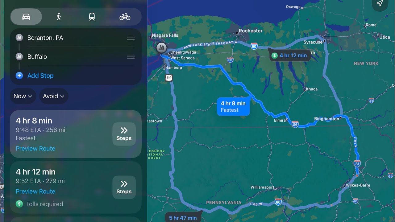 Northeast Road Trip: Driving from Scranton, Pennsylvania to Buffalo, New York