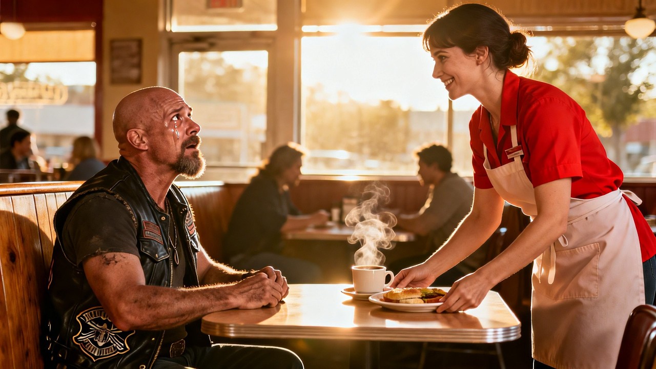 Everyone Ignored Him — Then a Waitress Welcomed This Hells Angels with Genuine Warmth!