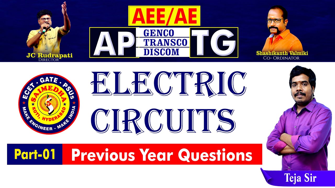GENCO TRANSCO DISCOMS PYQ's || ELECTRIC CIRCUITS || SAIMEDHA KOTI - HYD #apgenco #transco #genco