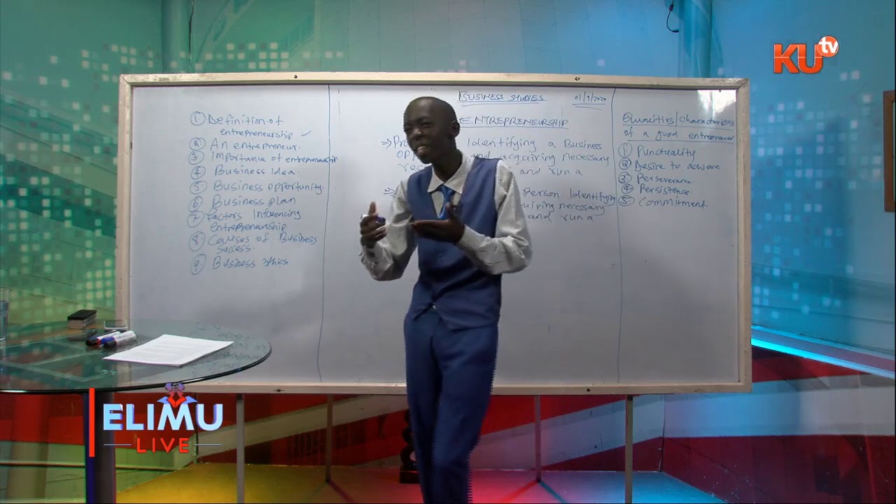 BUSINESS STUDIES FORM 1  TOPIC  ENTREPRENEURSHIP  TR  KELVIN BUNDI