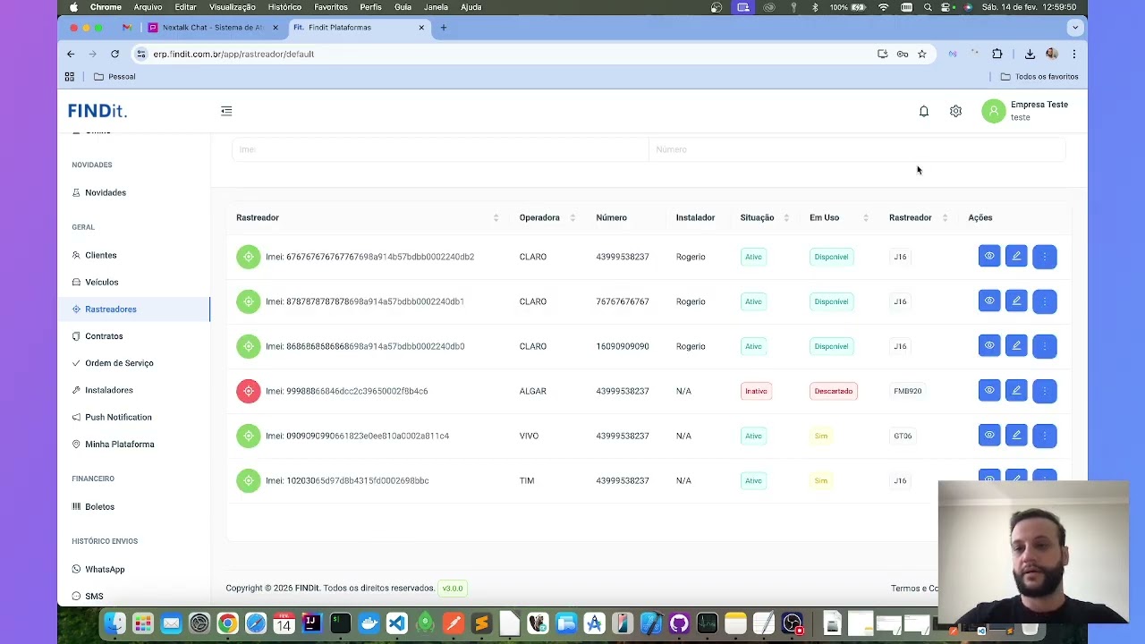 Sistema de Gestão de Rastreamento Veicular