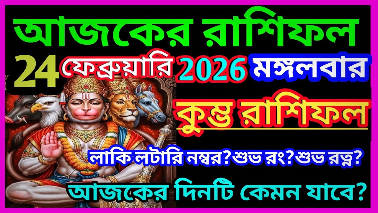 Ajker rashifal 24 february bangla 2026|কুম্ভ রাশি 24 ফেব্রুয়ারী 2026|Kumbh Rashi february 2026|♒