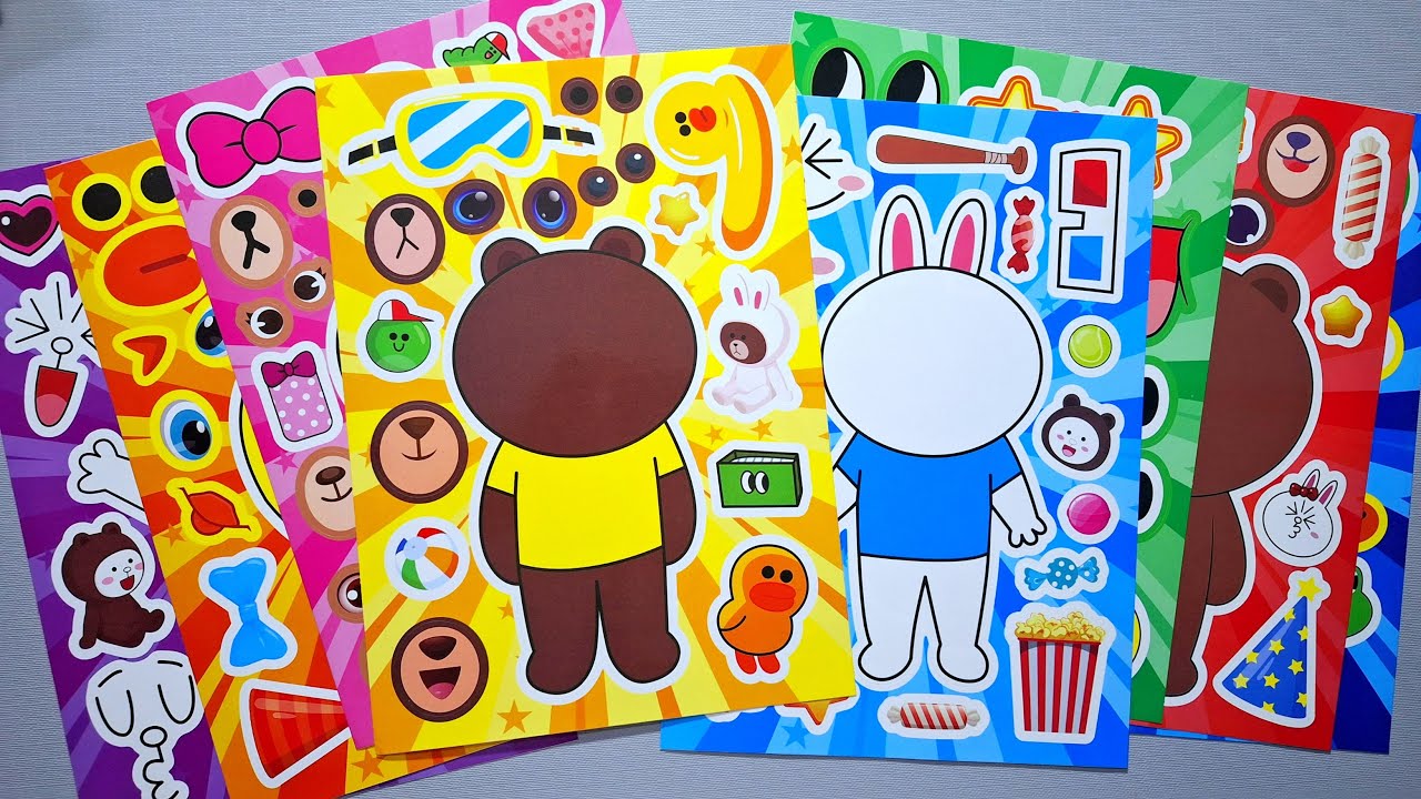 Paper DIY 👑 New Decorate with Sticker Book Brown Cony 💦스티커북으로 장식하기 | Raninbow Sticker