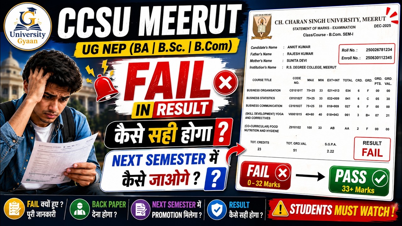 CCSU Fail Students Big Update 😱 Result Kaise Sahi Hoga || UG NEP Result Update
