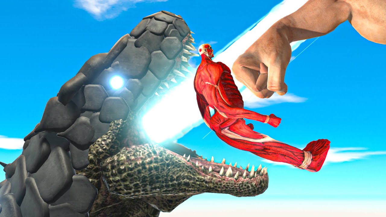 Godzilla Atomic Breath and Reach The Evolution Gate - Animal Revolt Battle Simulator