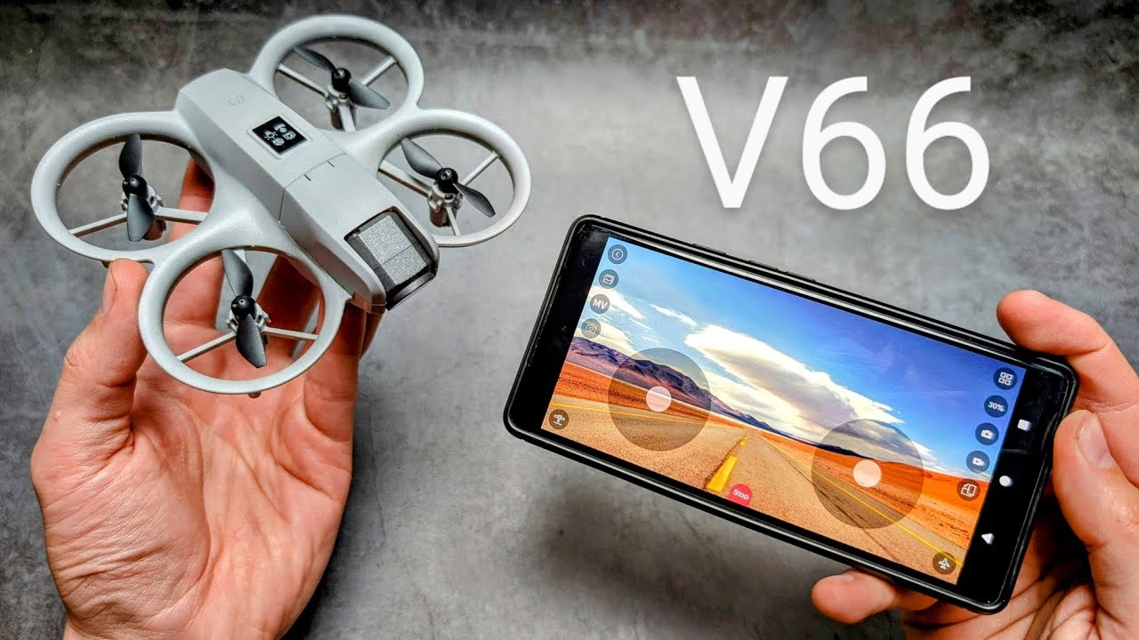 V66 DRONE — подключение и сопряжение с приложением на телефоне — запись видео, фотосъемка и управ...