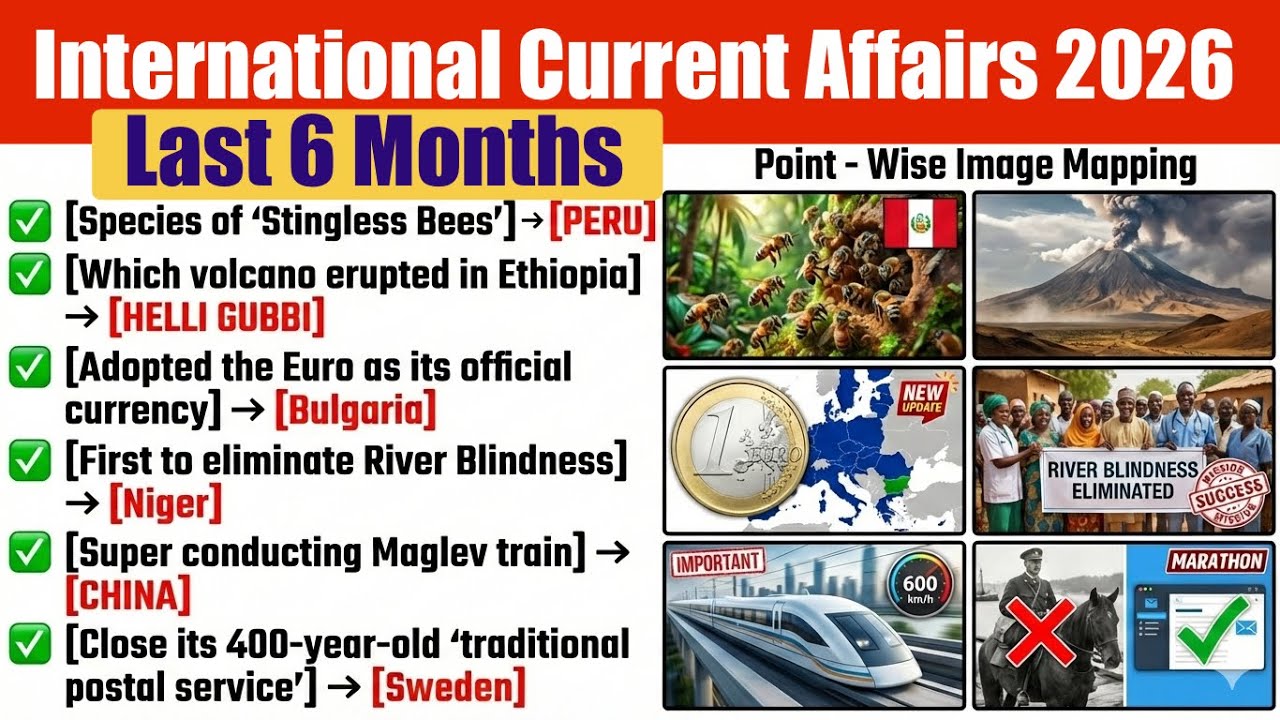 International Current Affairs Last 6 Months | UPSC, PCS Bank SSC & IBPS