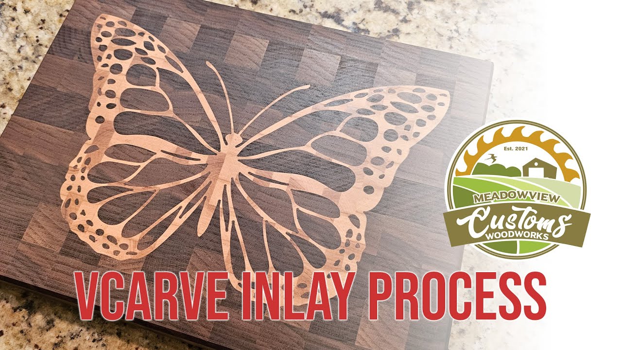 VCarve Inlay process - End Grain Cutting Board using Onefinity CNC