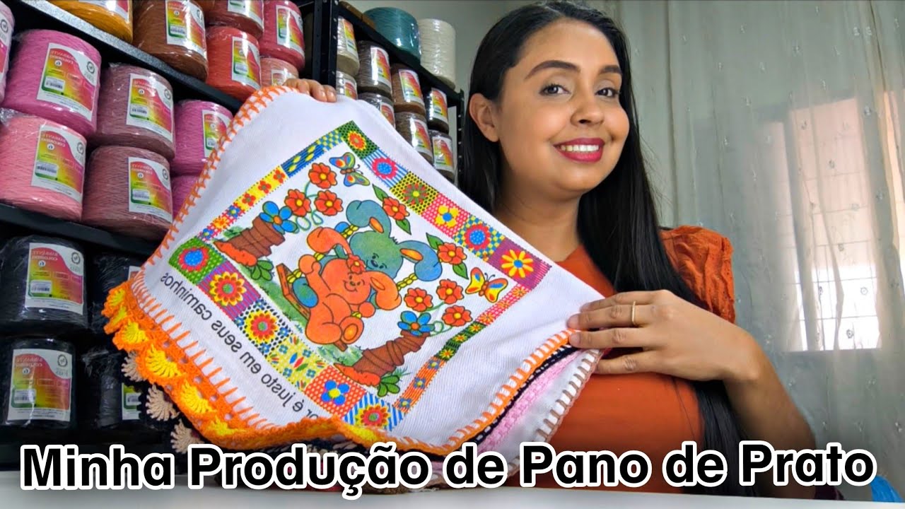 FIZ BARRADINHO DE CROCHÊ NOS PANO DE PRATO E AMEI A EXPERIÊNCIA 🤩