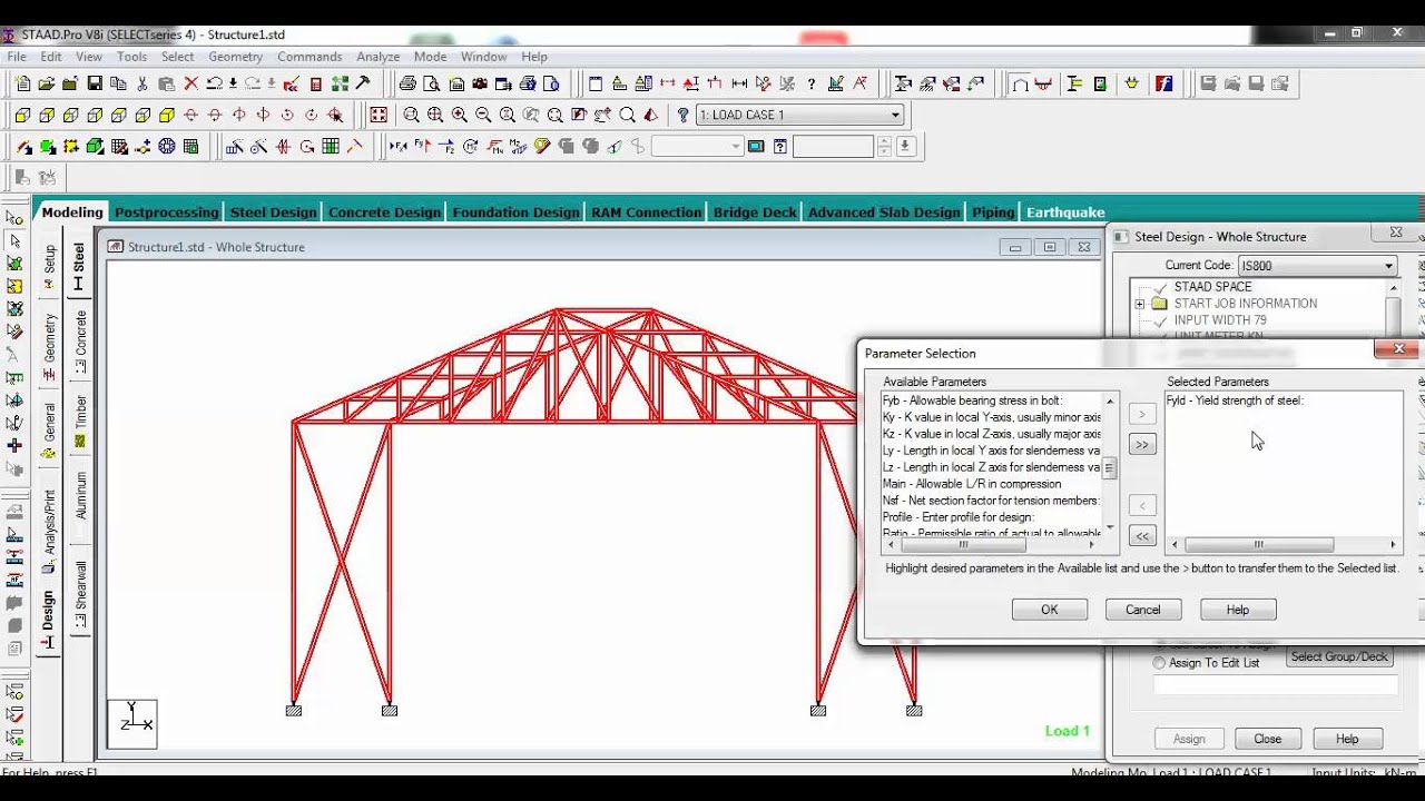 Staad Pro Interactive Steel Design using truss best explained in detail
