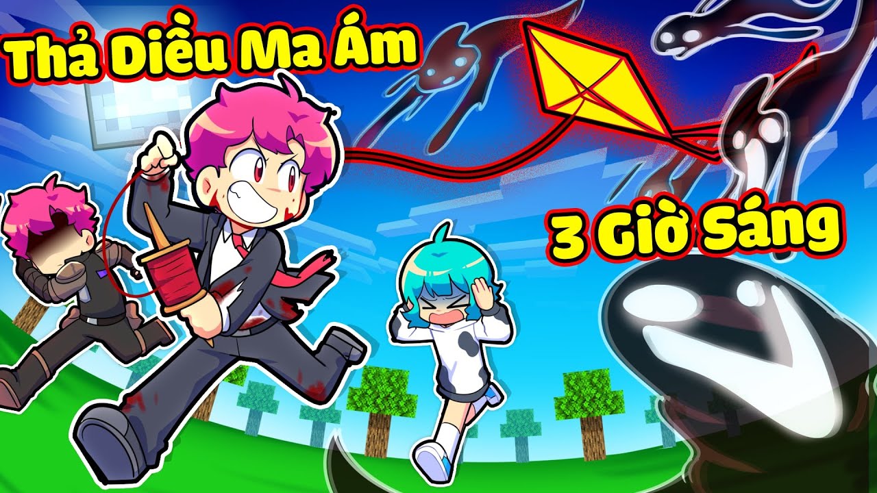 Yummie Thả Diều Ma Ám 3 Giờ Sáng cùng HIHA ELDER VÀ H1H4 Trong Minecraft 😱😭