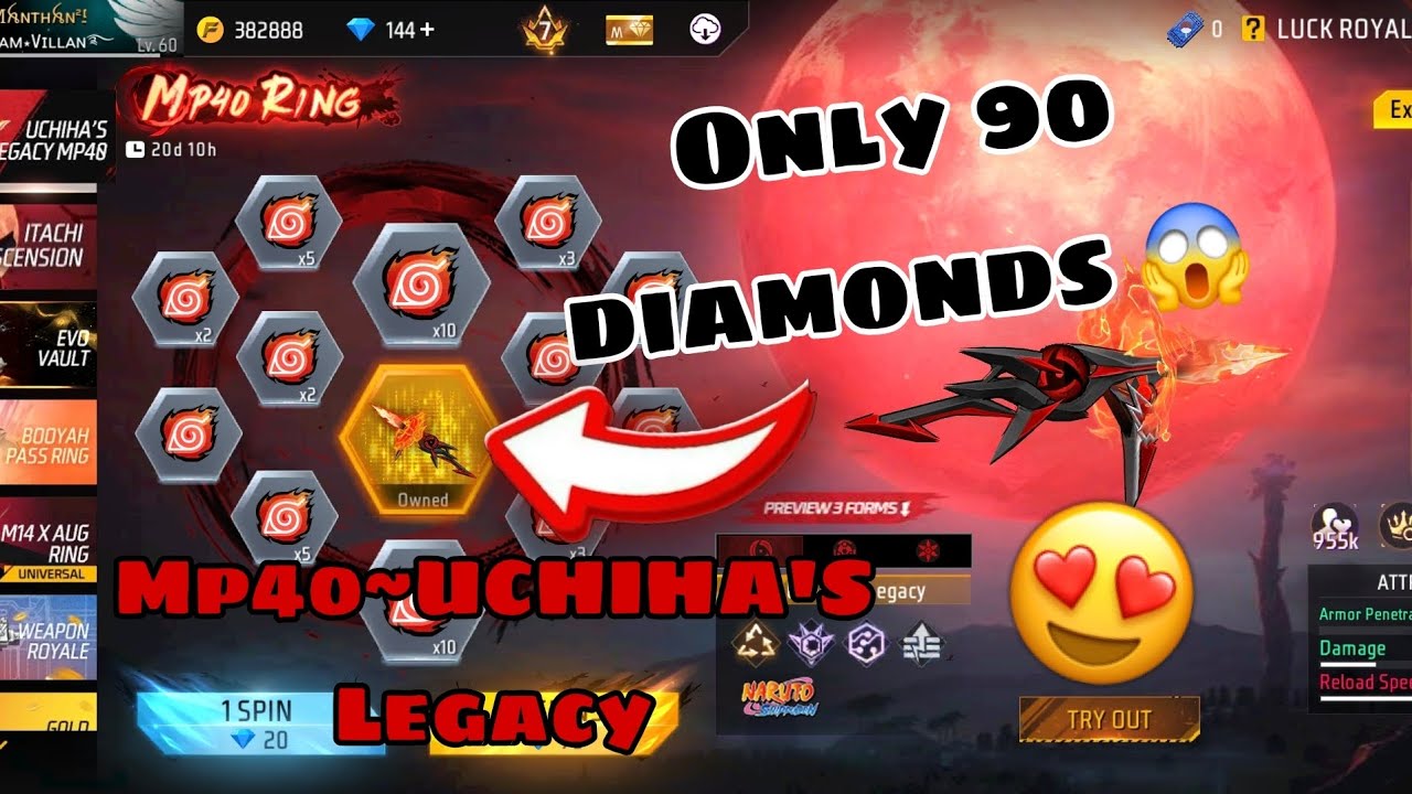 New Mp40~ Uchiha's Legacy. Only 90 diamonds spin 🤩