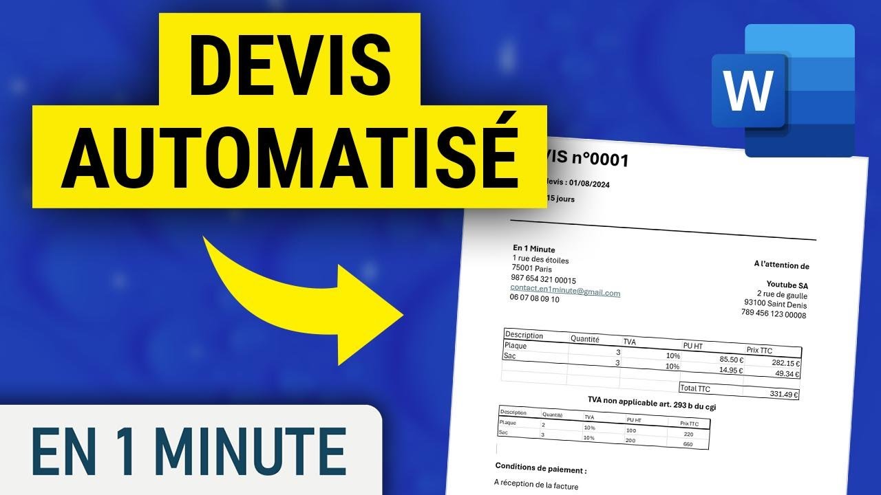 Créer un devis automatisé sur Word