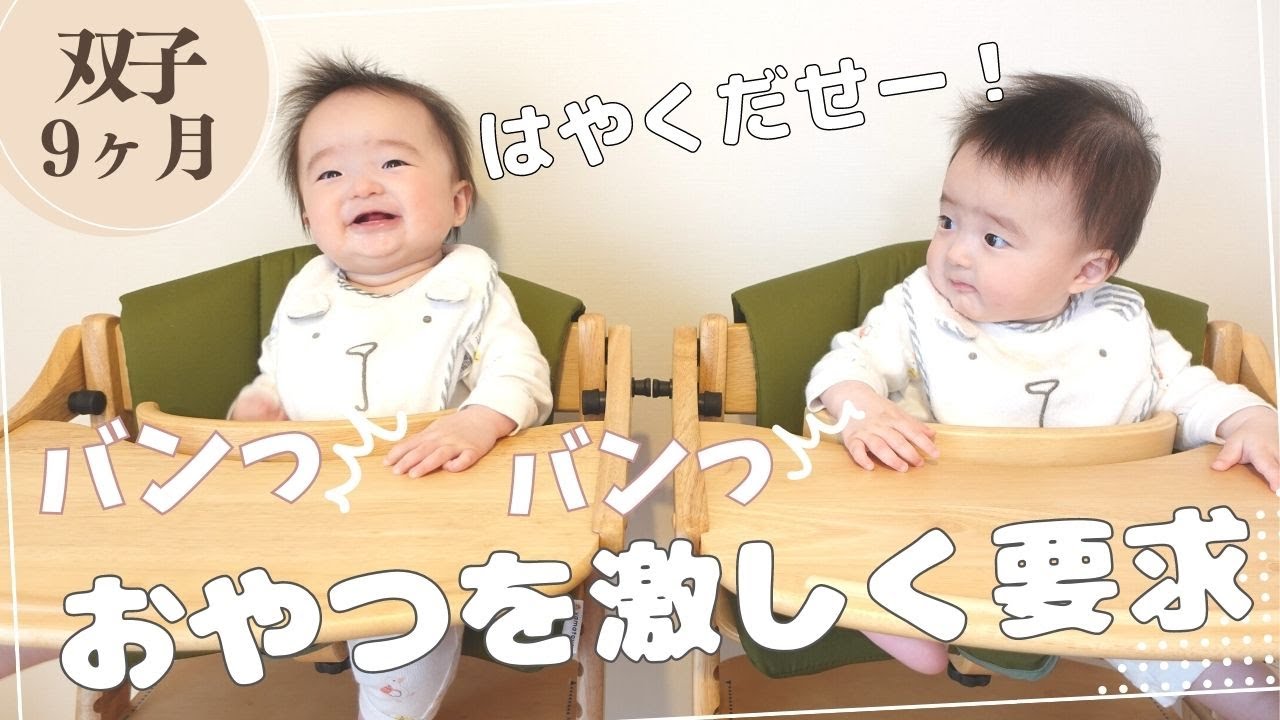 ほんとうに生後9ヶ月？おやつの要求が激しすぎる。。。双子兄の嫌がらせ行為がヤバい！