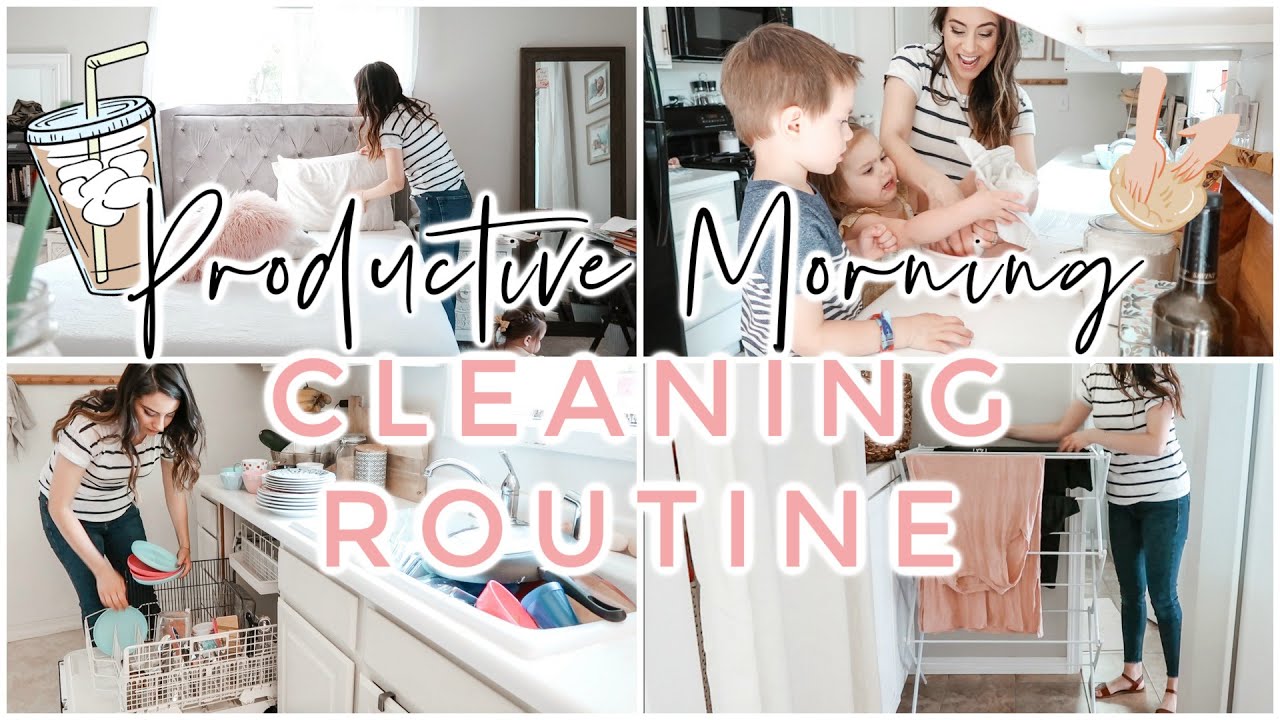 PRODUCTIVE MORNING CLEANING ROUTINES | Morning Cleaning Motivation 2020 | Homemaking | Justine Marie