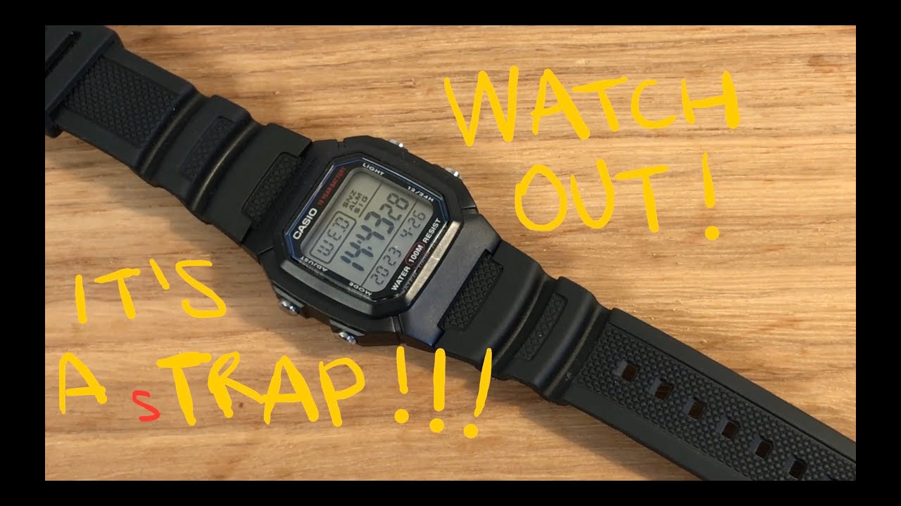 Как поменять ремешок на Casio W-800H