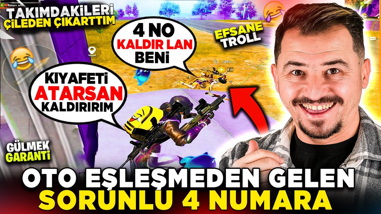 OTO EŞLEŞMEDEN GELEN SORUNLU 4 NUMARA - Pubg Mobile Troll