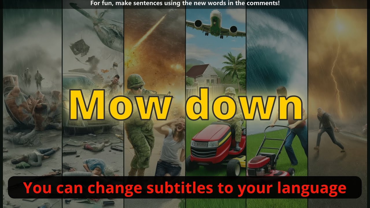 Mow down meaning with 5 examples