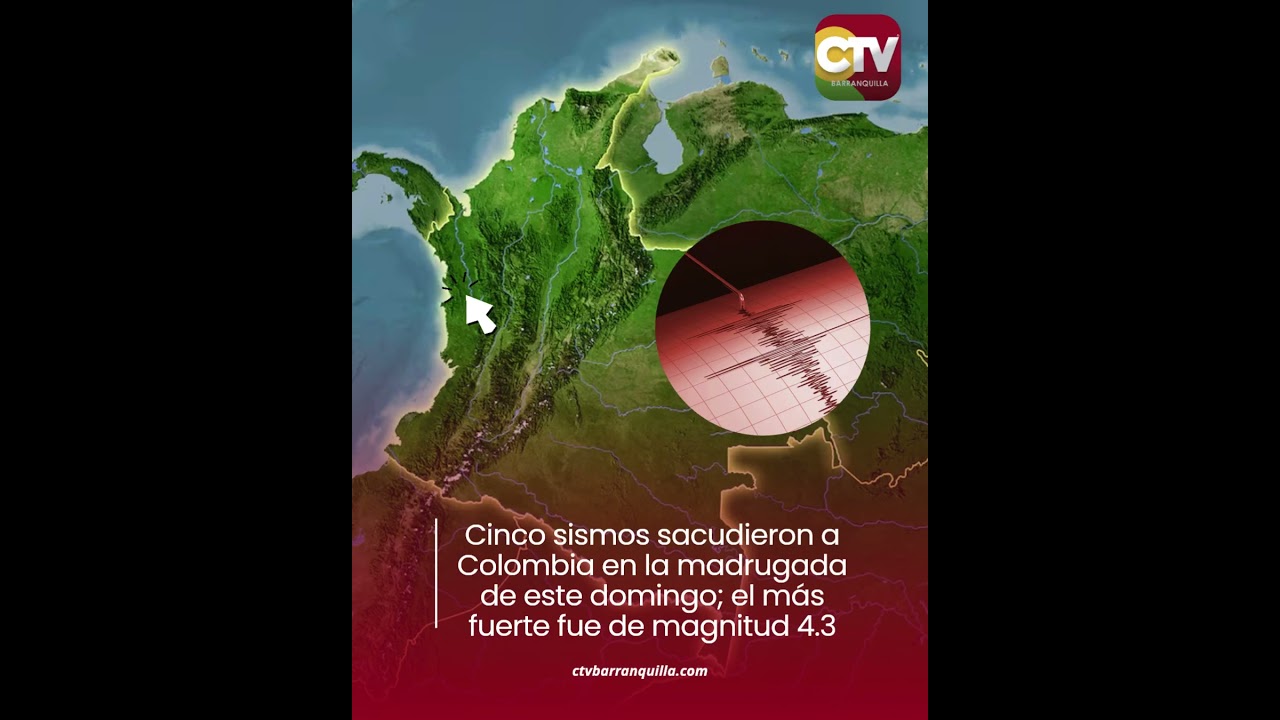 Cinco movimientos tel&uacute;ricos en Colombia esta madrugada #sismo #temblor #colombiasismo