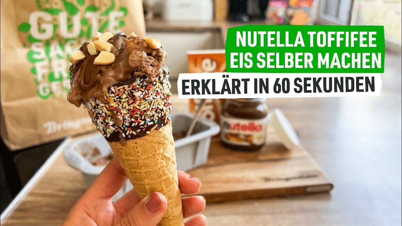 Eis selber machen mit Nutella und Toffifee 🍫 Leckeres Schokoeis ohne Eismaschine