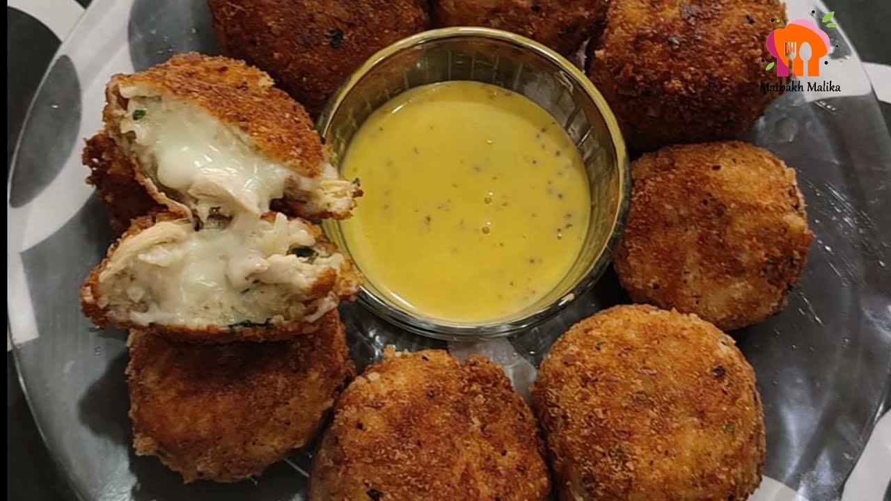 عجيجات بدجاج و روز روعة  beignets ou croquettes au poulet