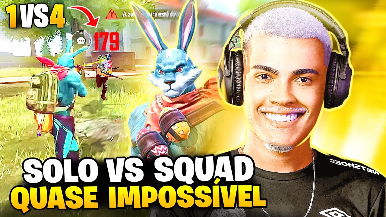 TUDO PARECIA PERDIDO NESSA PARTIDA SOLO VS SQUAD - FREE FIRE