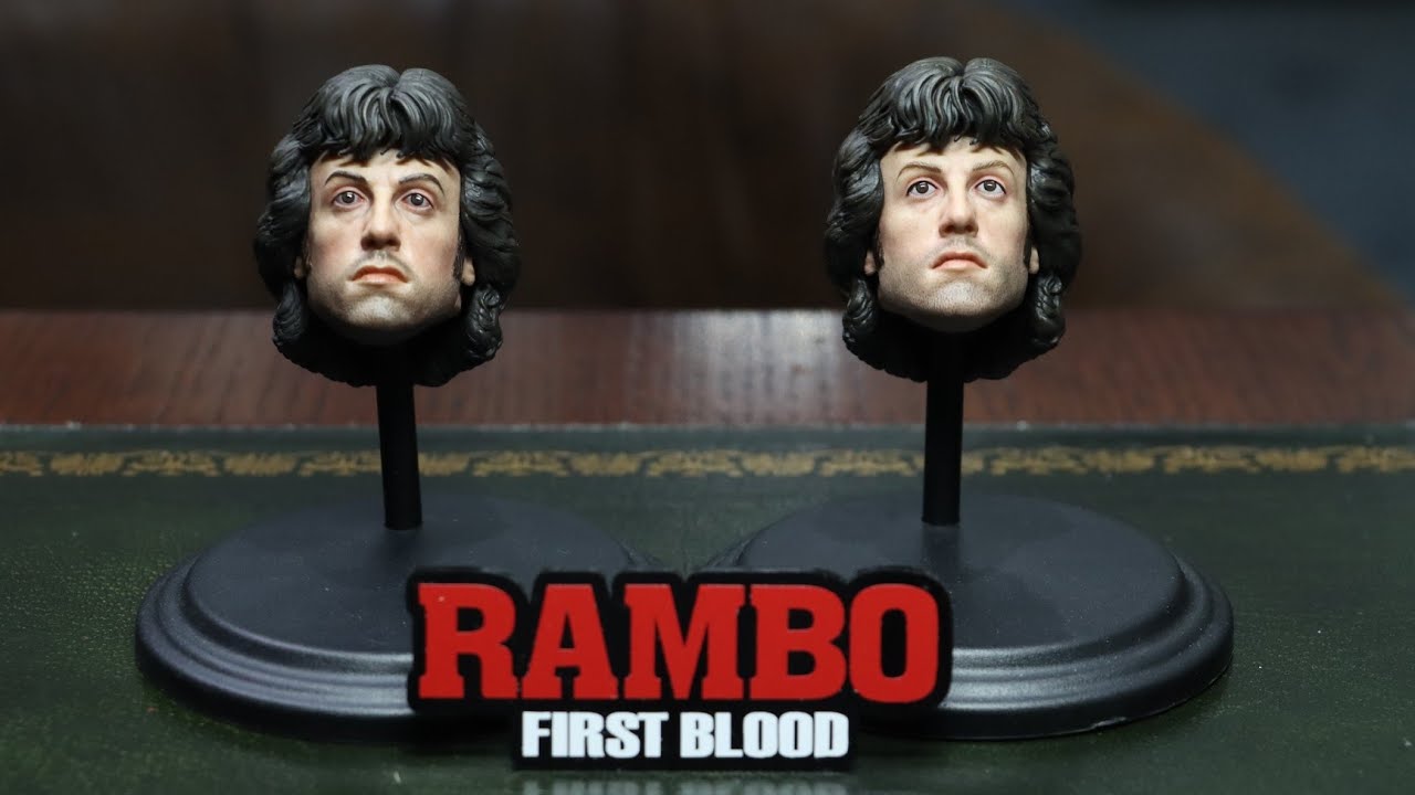 RAMBO HEAD SCULPTS. PROTOTYPE VS FINAL PRODUCT. SLY STALLONE SHOP