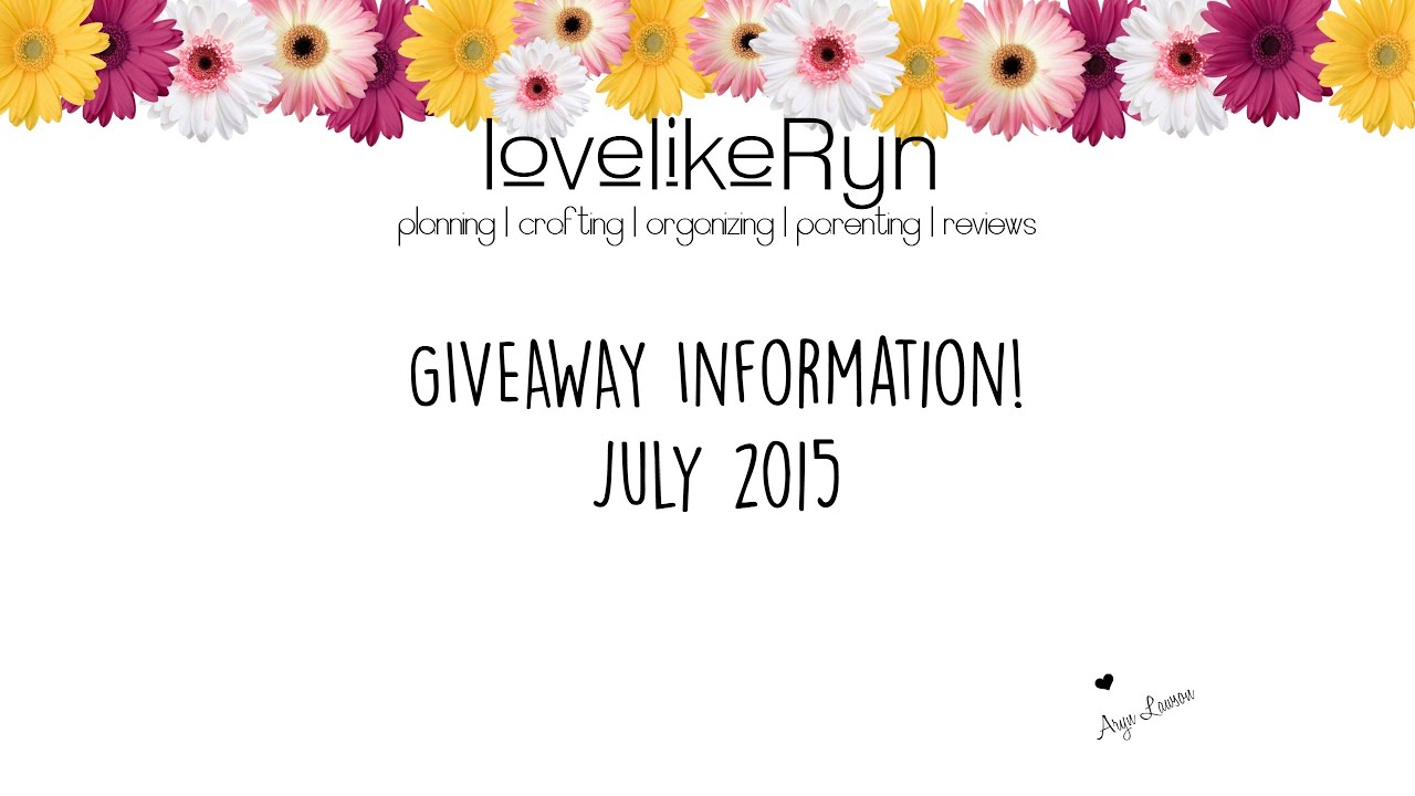 GIVEAWAY INFORMATION!